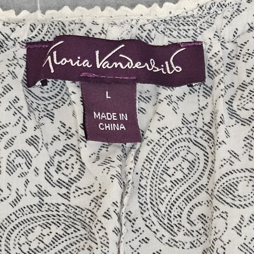 Gloria Vanderbilt Boho Chic Paisley Shirt Size Large Lace Panel Cottagecore EUC - Picture 4 of 9